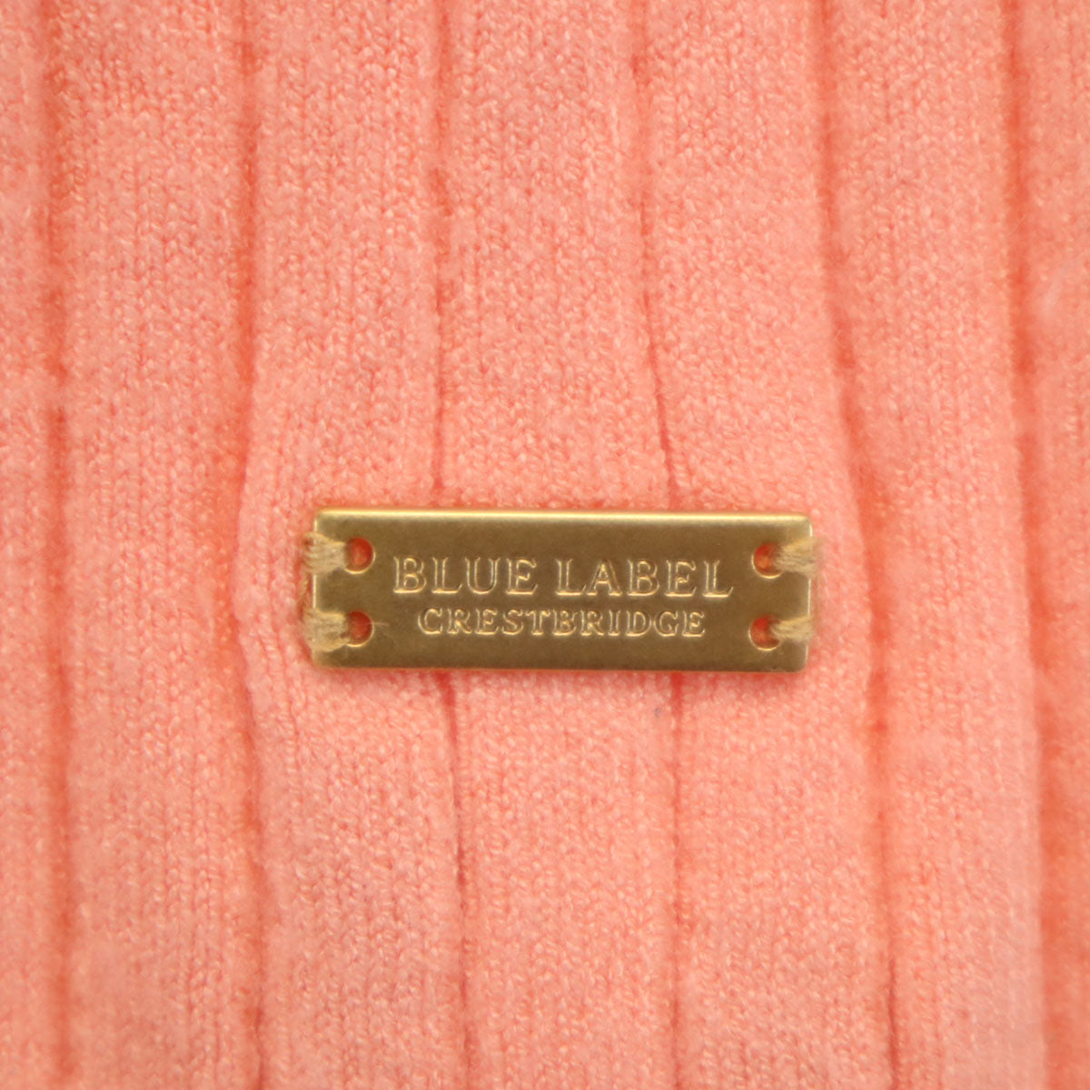 BLUE LABEL CRESTBRIDGE ブルーレーベルクレストブリッジ 長袖 リブ ニット 38 サーモンピンク セーター レディース