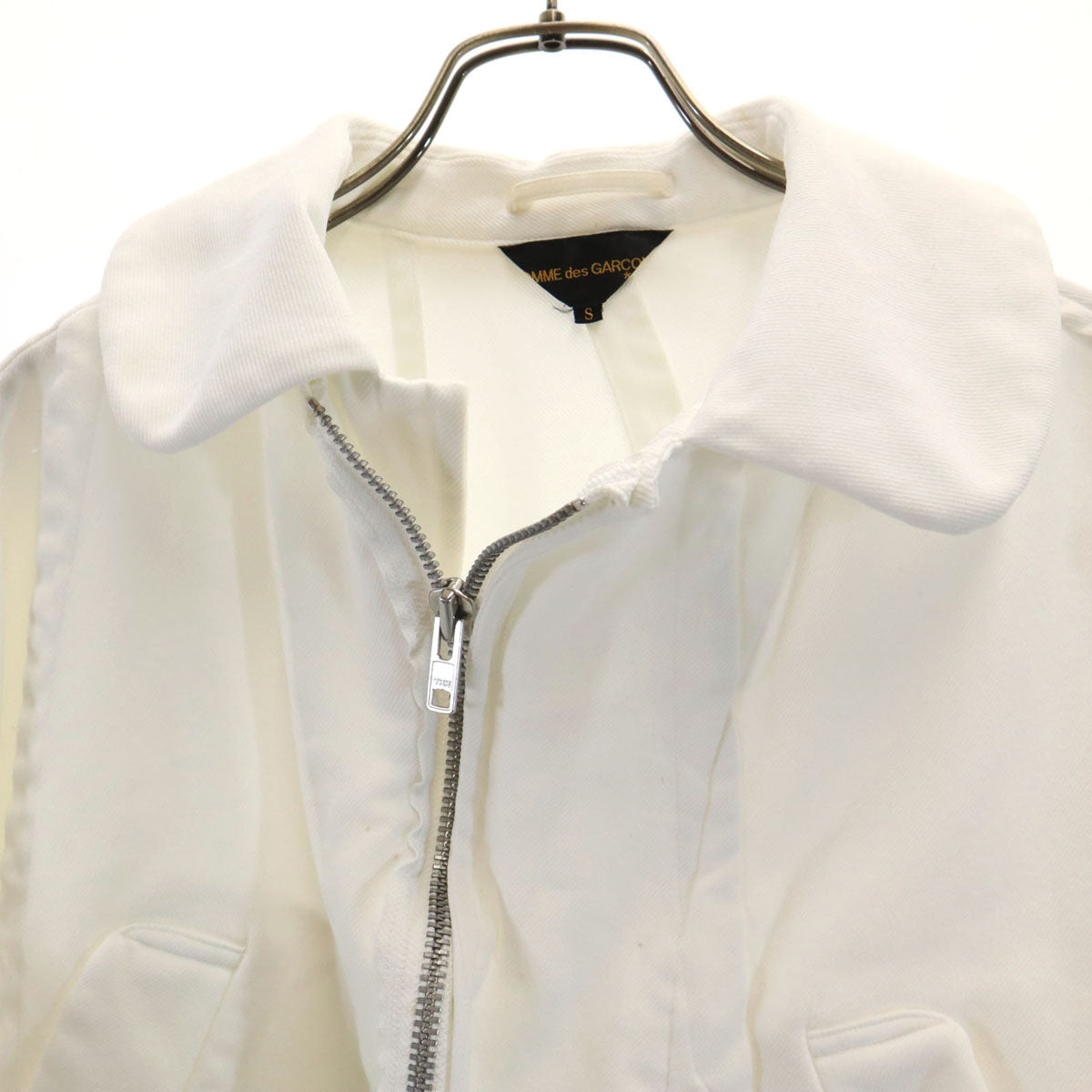 COMME des GARCONS コムデギャルソン 2004年 日本製 ショート丈 変形 ジャケット S ホワイト レディース