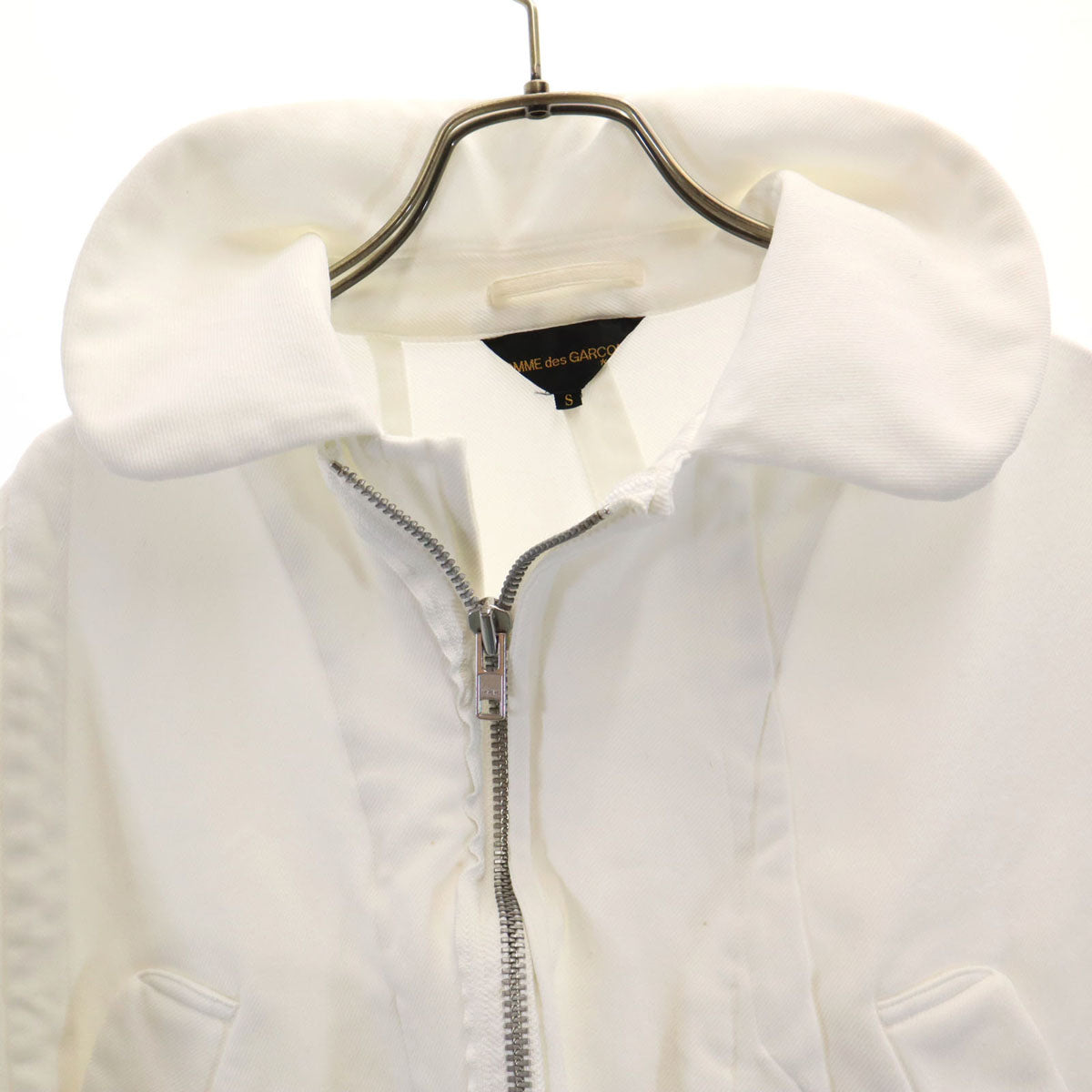 COMME des GARCONS コムデギャルソン 2004年 日本製 ショート丈 変形 ジャケット S ホワイト レディース