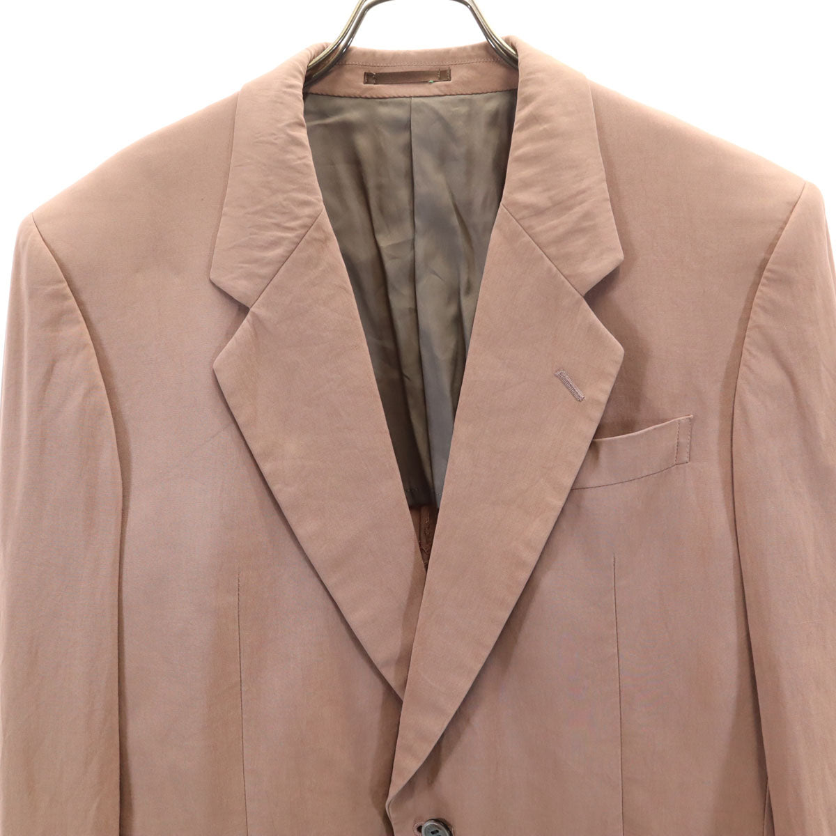 LANVIN ランバン 80s 90s シルク オールド テーラードジャケット 46 ピンクブラウン メンズ