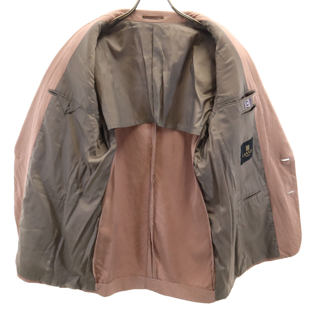 LANVIN ランバン 80s 90s シルク オールド テーラードジャケット 46 ピンクブラウン メンズ