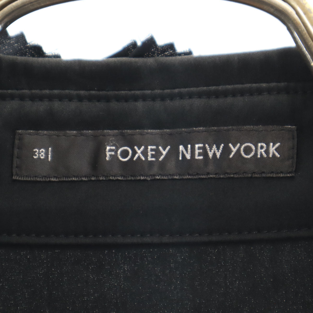FOXEY フォクシー 日本製 長袖 ドレスシャツ 38 ブラック レディース