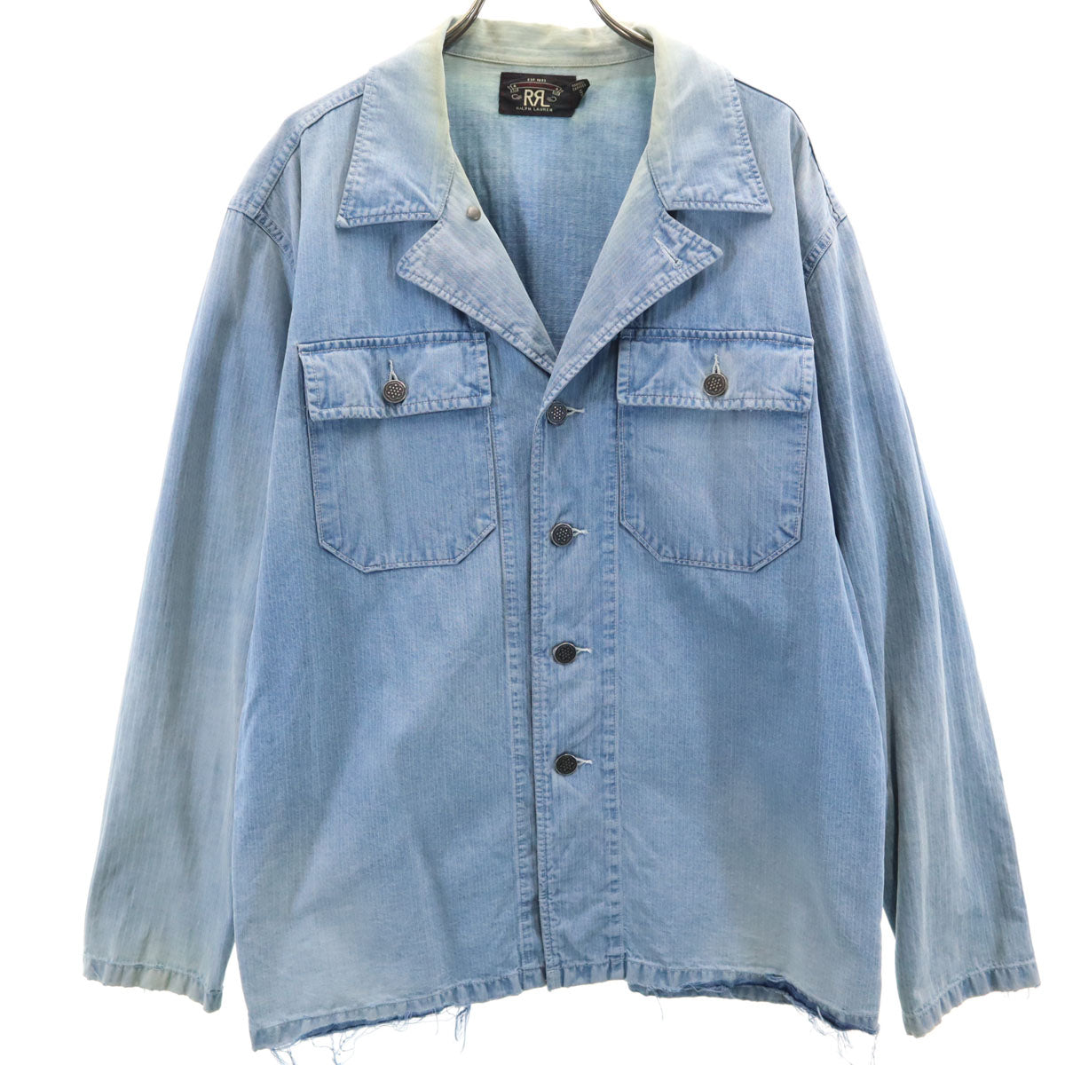 ダブルアールエル RRL 長袖 デニムシャツ M ブルー Ralph Lauren ラルフローレン メンズ