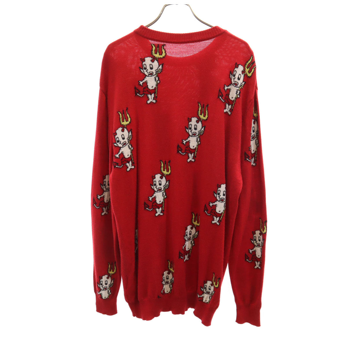 LOVEMOSCHINO ラブモスキーノ デビル柄 長袖 ニット M レッド セーター メンズ