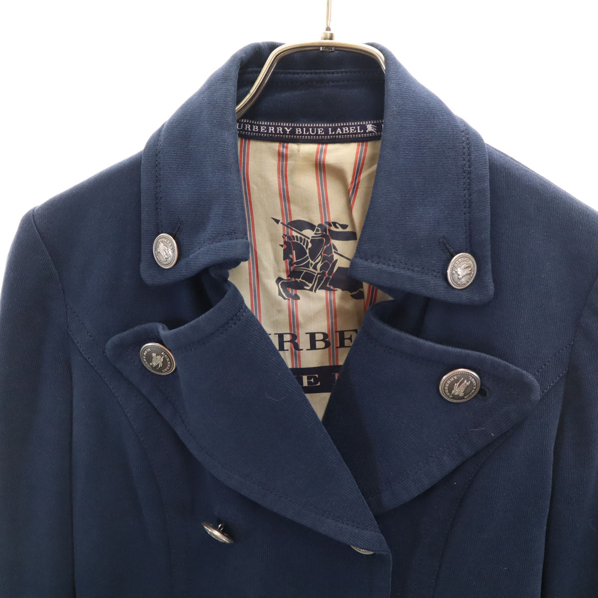 BURBERRY LONDON BLUE LABEL バーバリー ロンドン ブルーレーベル 日本製 ピーコート 38 ネイビー 三陽商会 Pコート レディース