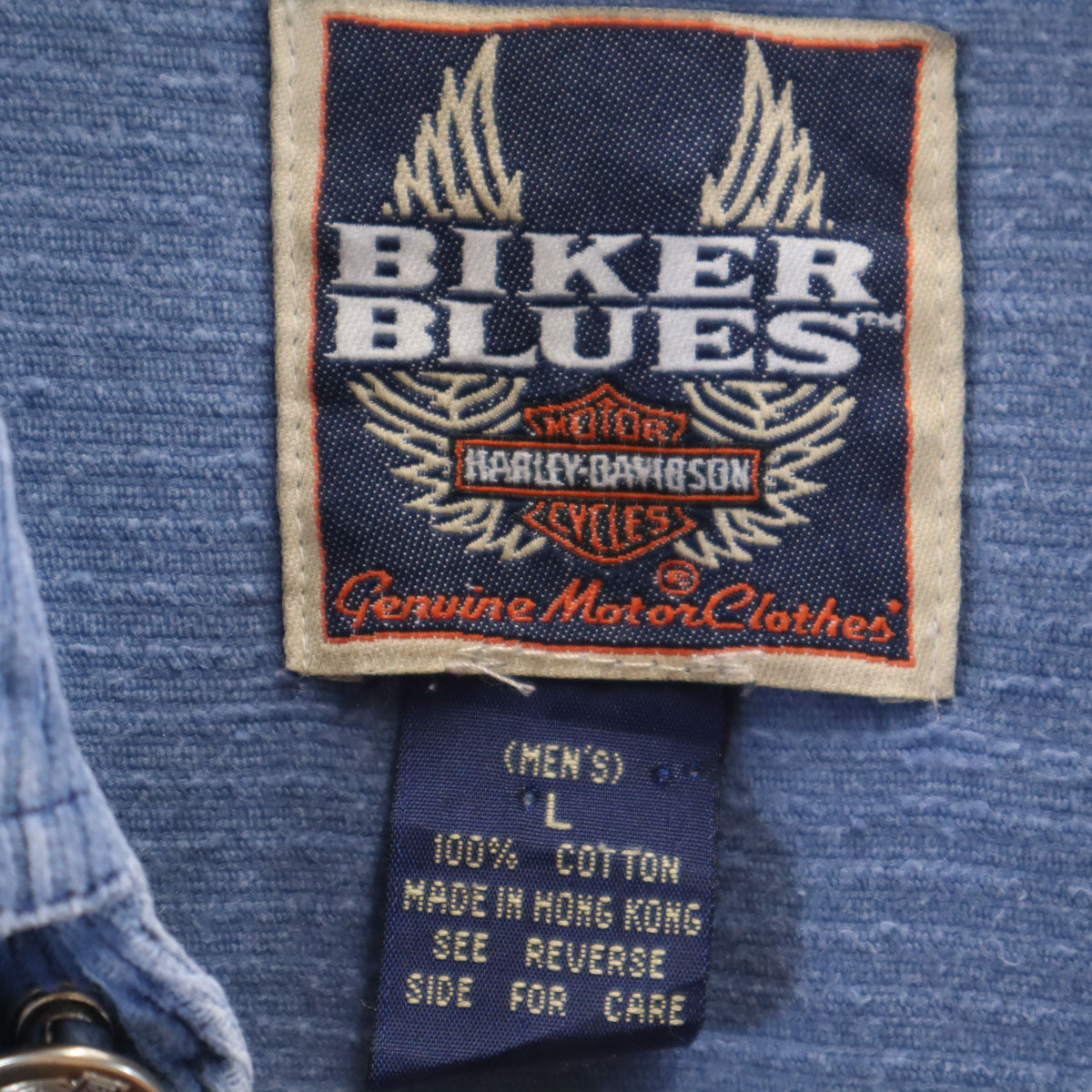 HARLEY DAVIDSON ハーレーダビッドソン 00s オールド 長袖 コーデュロイシャツ L ブルー メンズ