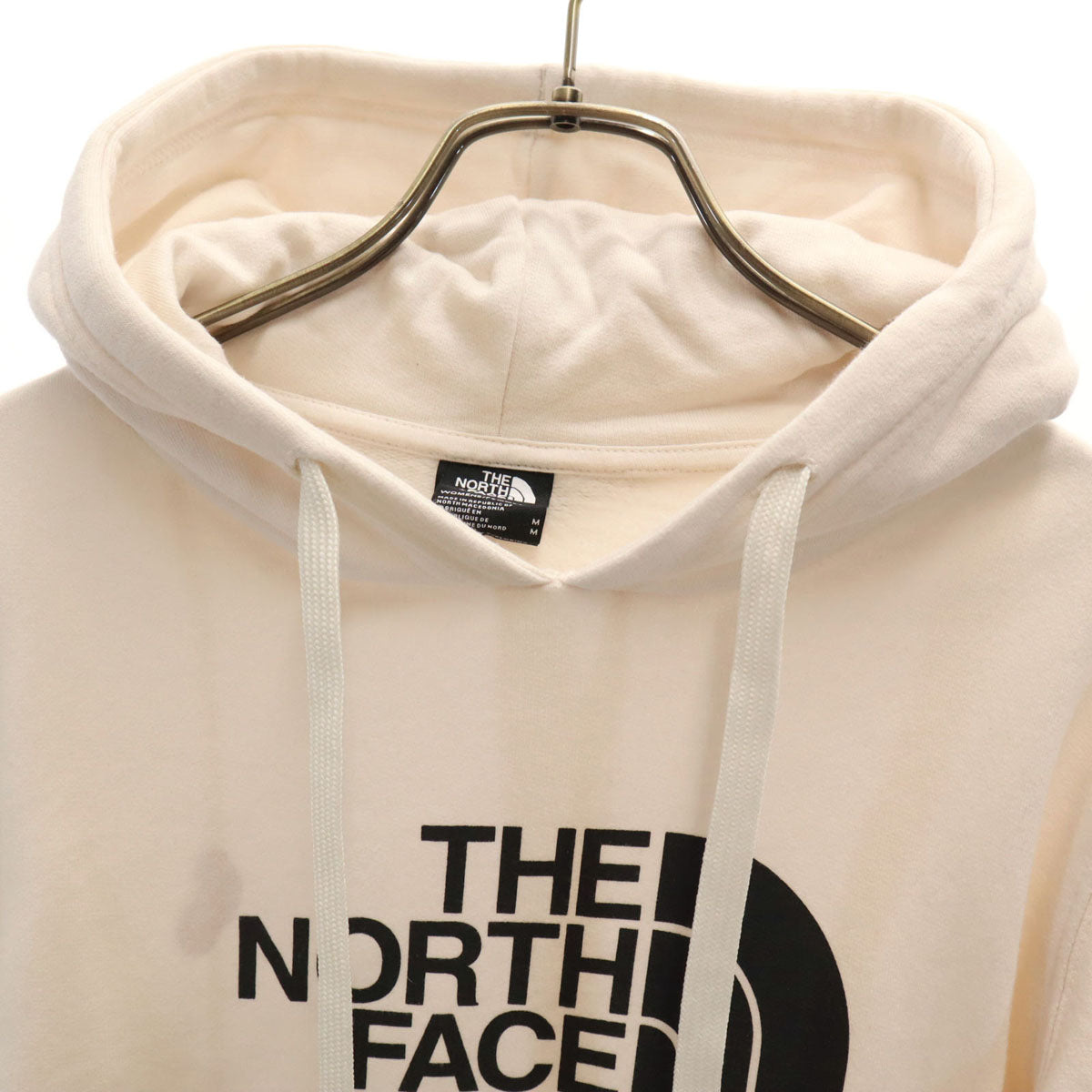 THE NORTH FACE ノースフェイス 長袖 スウェットパーカー M アイボリー CSV9 アウトドア 裏起毛 レディース