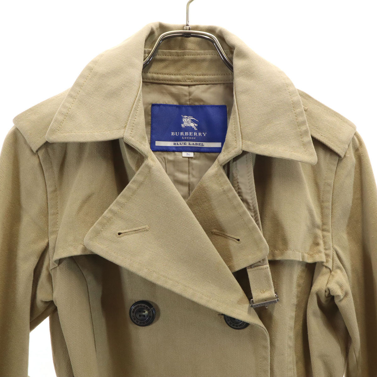 BURBERRY LONDON BLUE LABEL バーバリー ロンドン ブルーレーベル 日本製 トレンチ ジャケット 36 ベージュ 三陽商会 レディース