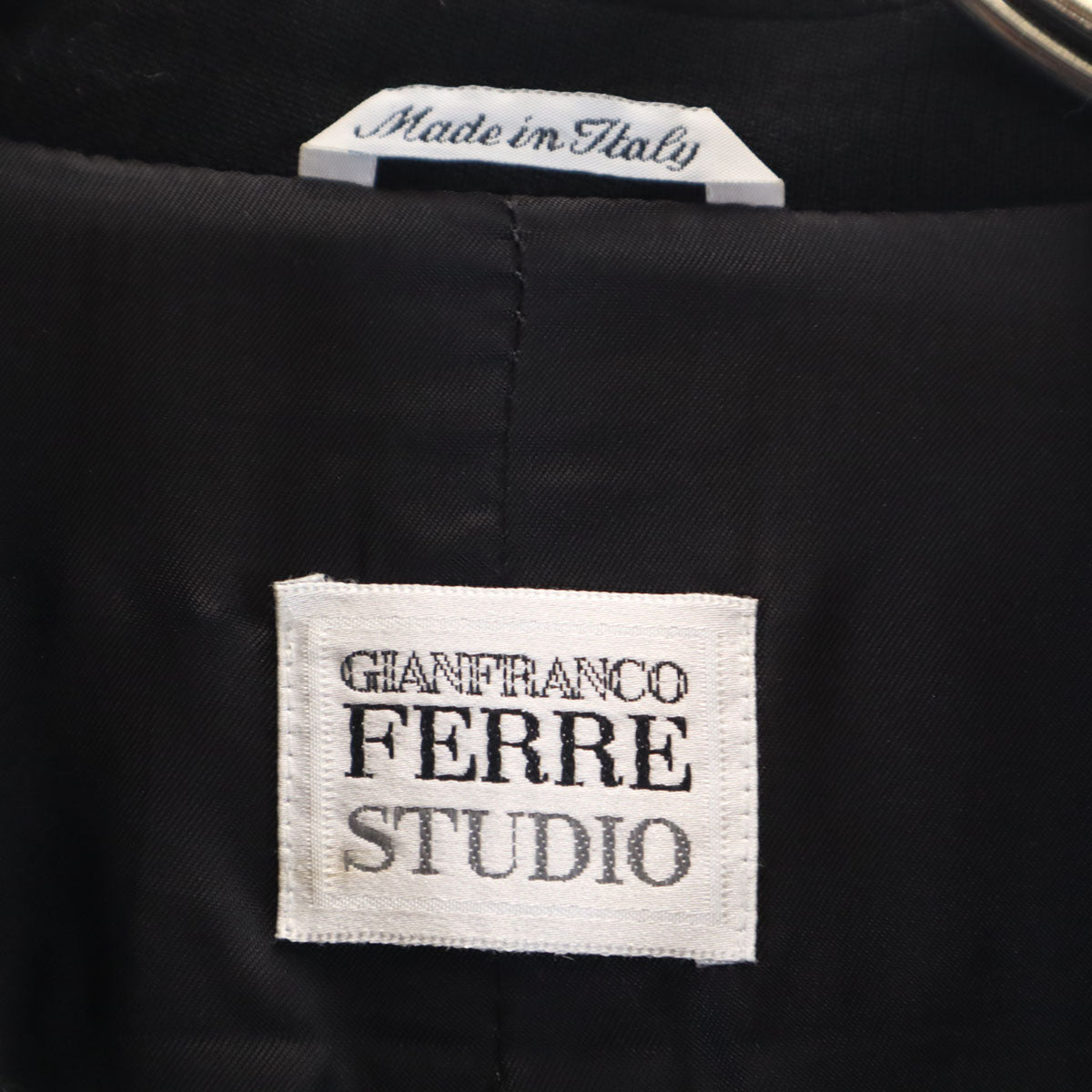 GIANFRANCO FERRE STUDIO ジャンフランコ フェレ スタジオ イタリア製 テーラードジャケット 40 ブラック レディース
