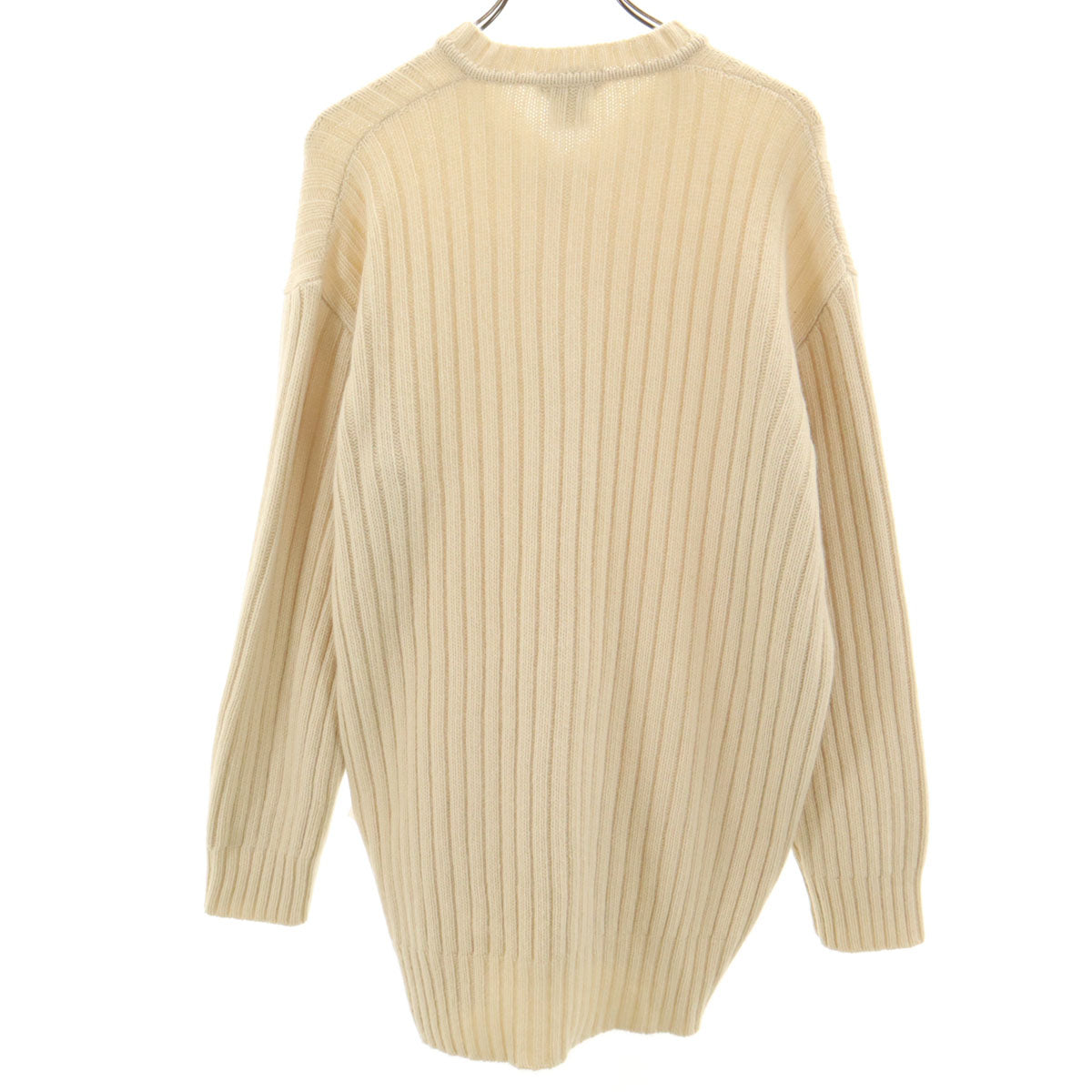 MAX MARA マックスマーラ 長袖 ウール Vネック ニット L オフホワイト系 セーター レディース