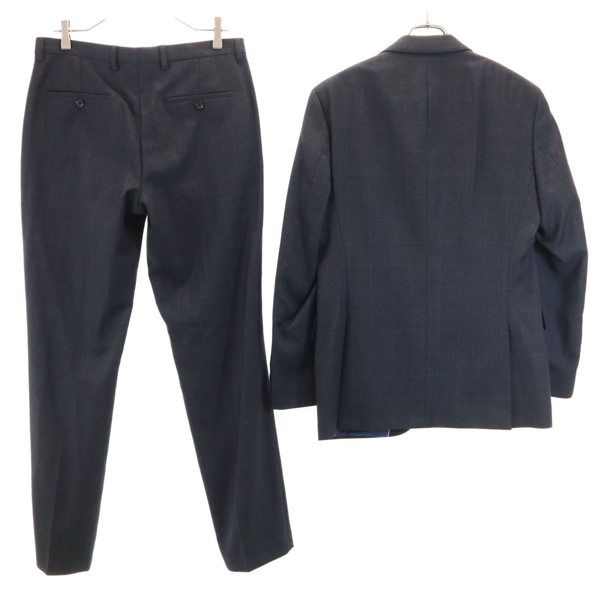BOSS HUGO BOSS ボスヒューゴボス チェック柄 スーツ 上下 セットアップ 46 チャコール メンズ