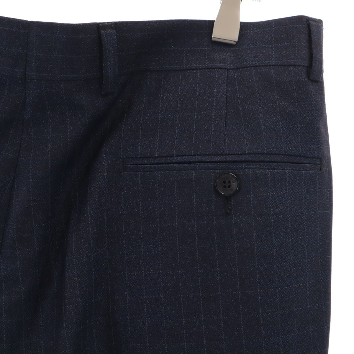 BOSS HUGO BOSS ボスヒューゴボス チェック柄 スーツ 上下 セットアップ 50 ネイビー メンズ