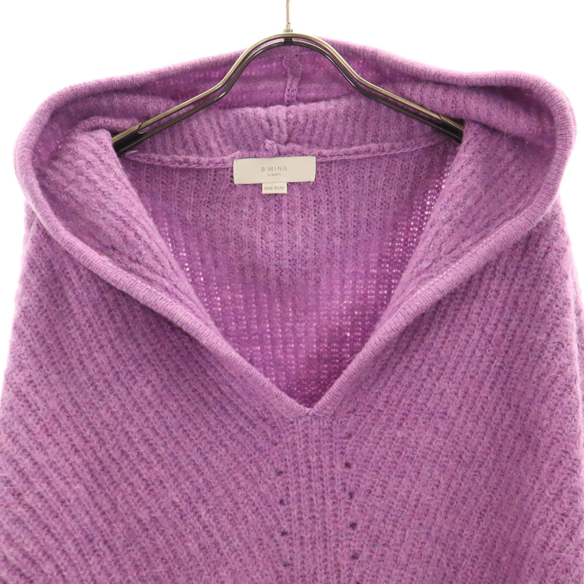 B:MING by BEAMS ビーミングバイビームス 長袖 フーデッド セーター F パープル系 ニット プルオーバー レディース