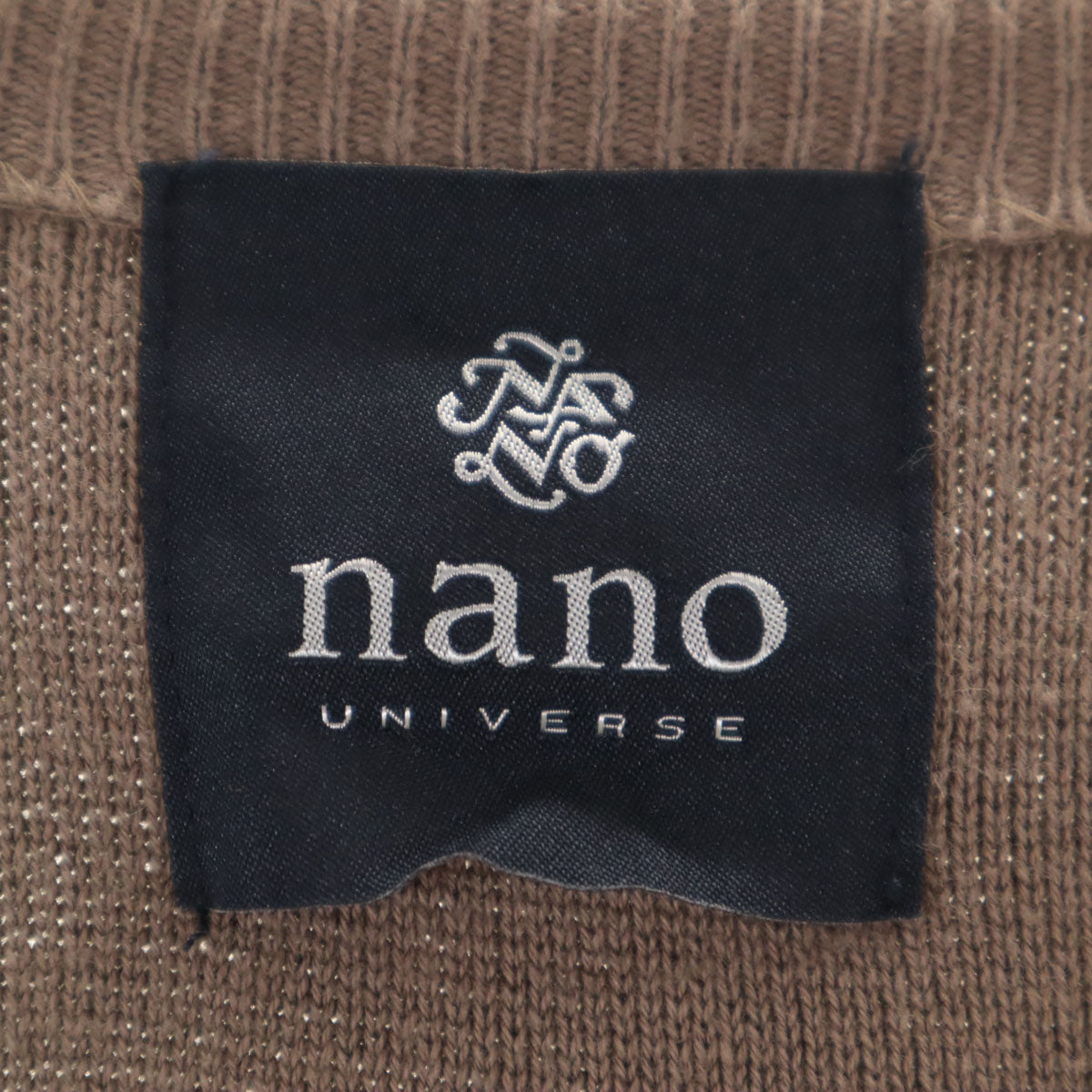 nano universe ナノユニバース 長袖 ロング ニットカーディガン F カーキ レディース