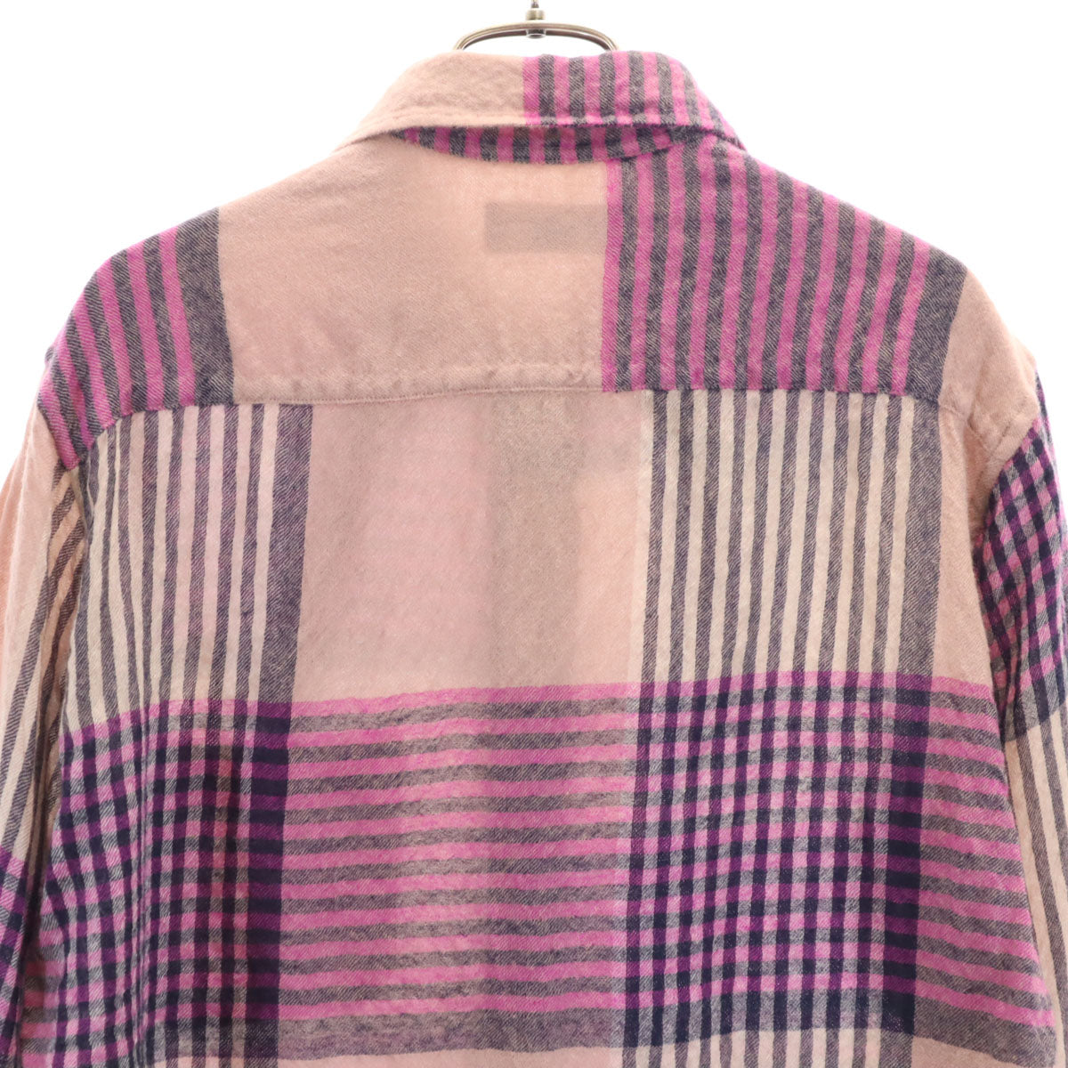 Yohji Yamamoto pour homme ヨウジヤマモトプルオム 13AW チェック柄 長袖 ネルシャツ ピンクベージュ メンズ