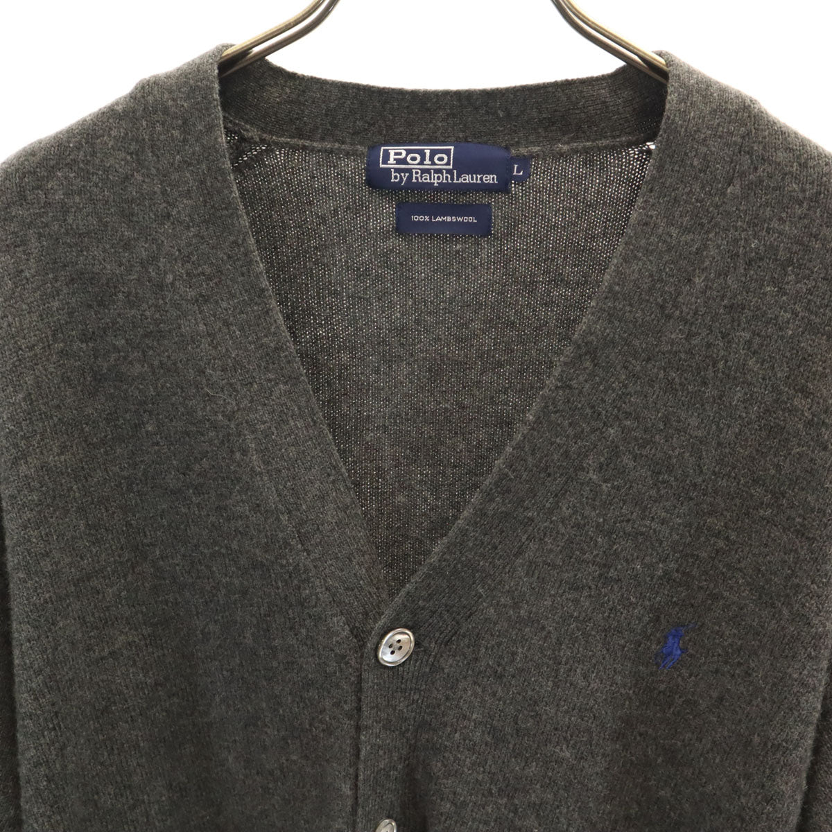 Polo by Ralph Lauren ポロバイラルフローレン ウール 長袖 ニットカーディガン L グレー系 メンズ
