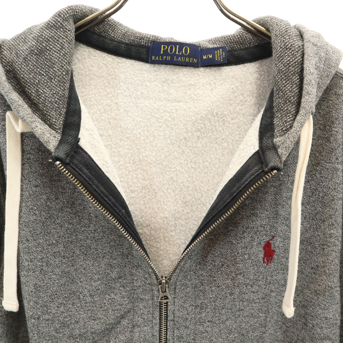 POLO RALPH LAUREN ポロラルフローレン 長袖 ジップパーカー M グレー系 裏起毛 メンズ