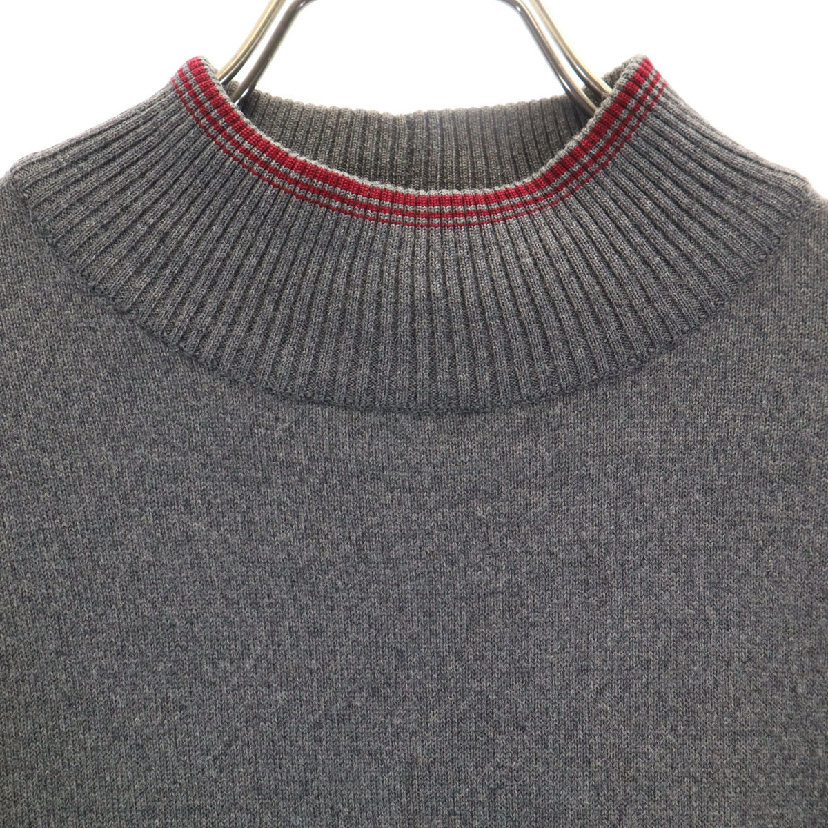 LANVIN ランバン 70s 80s ヴィンテージ 長袖 モックネック ニット 3 グレー セーター レディース