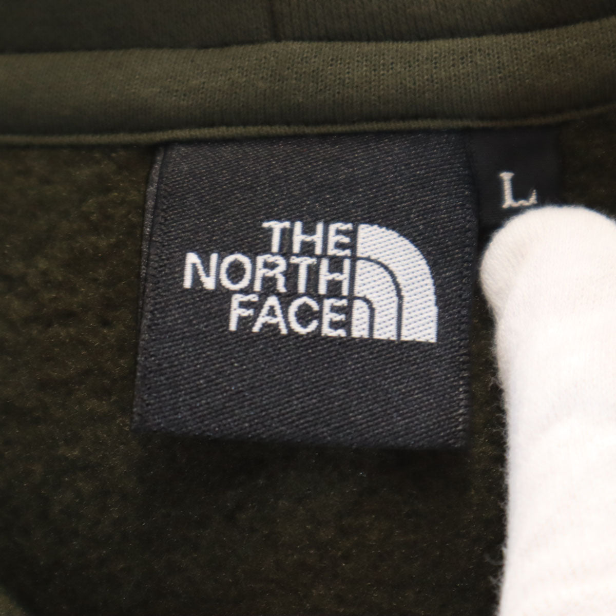 美品 THE NORTH FACE ノースフェイス 長袖 スウェット ジップパーカー L カーキ NT62232 アウトドア 裏起毛 メンズ