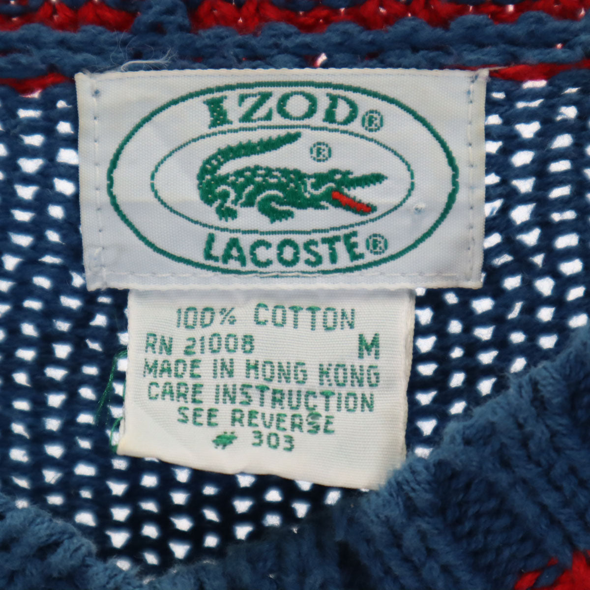 IZOD LACOSTE アイゾッドラコステ 90s オールド 長袖 セーター M ブルー系 ニット メンズ