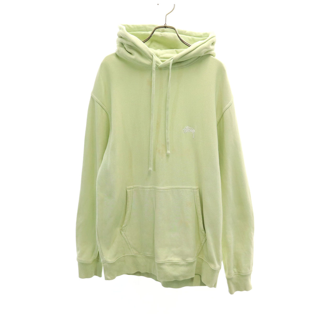 STUSSY ステューシー 長袖 スウェットパーカー M ライム メンズ