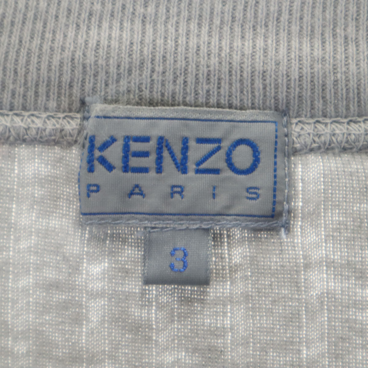 KENZO ケンゾー 90s オールド 日本製 長袖 ヘンリーネック カットソー 3 グレー メンズ