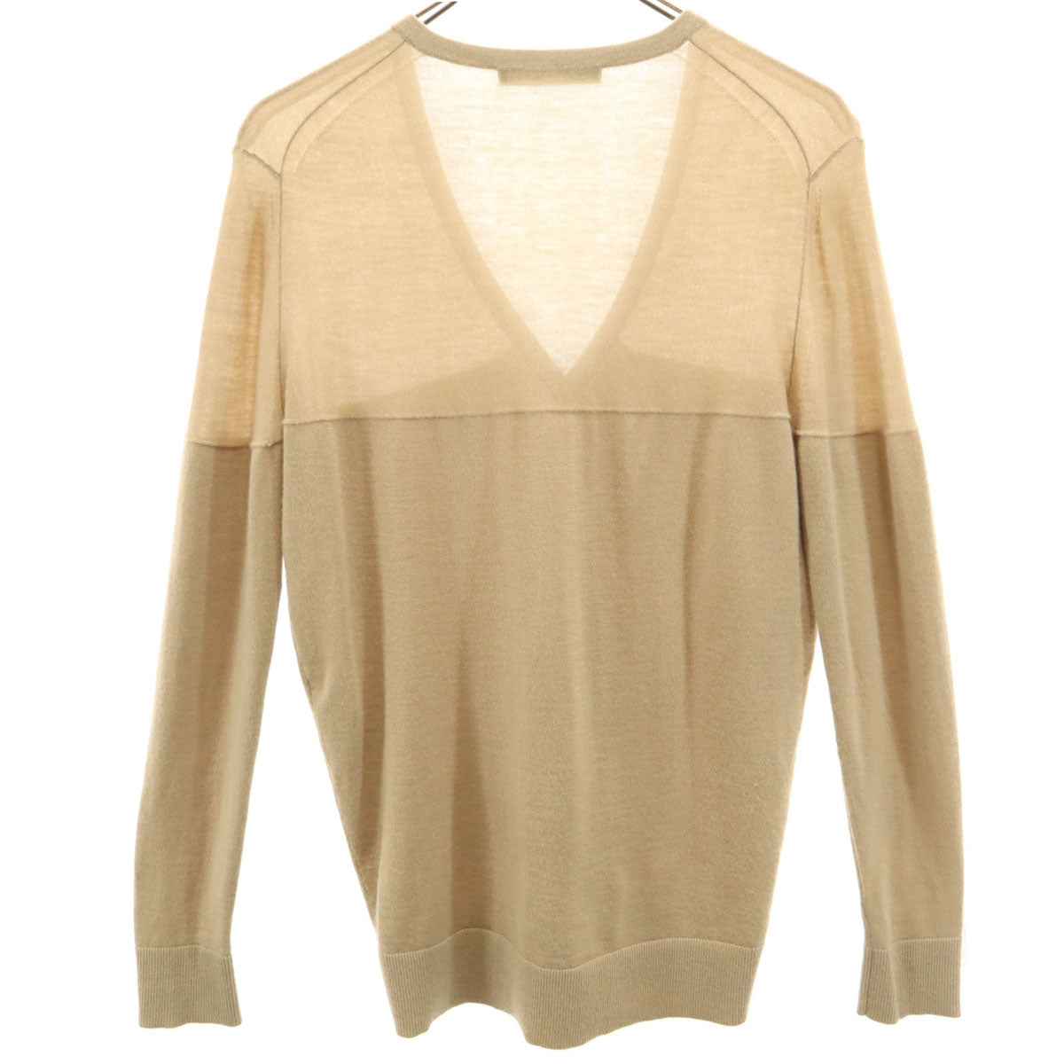 BALENCIAGA バレンシアガ 長袖 Vネック セーター 38 ベージュ メンズ