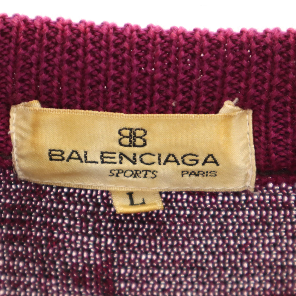 BALENCIAGA SPORT バレンシアガ スポーツ 90s オールド 長袖 セーター L パープル ニット メンズ