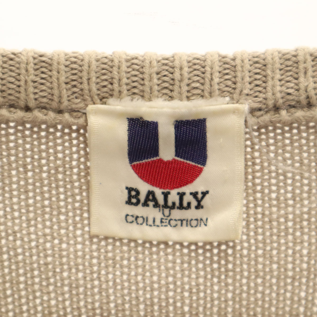 BALLY COLLECTION バリー コレクション 80s 90s オールド 長袖 ニット M ベージュ セーター メンズ