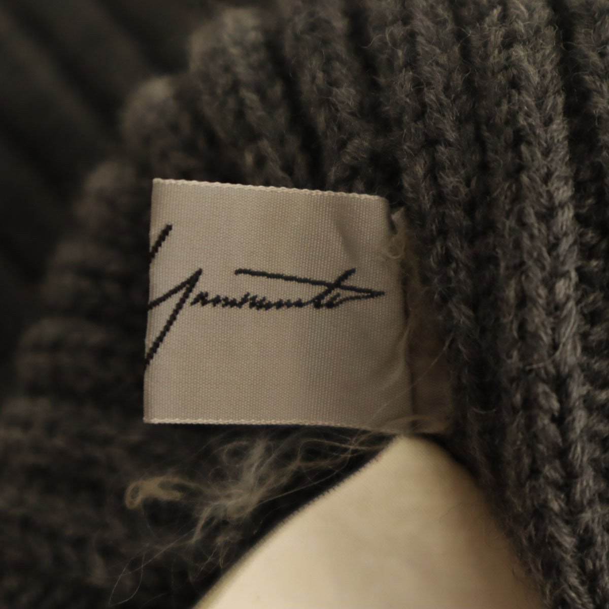 Yohji Yamamoto ヨウジヤマモト 日本製 長袖 ヴィンテージ加工 リブ ニット グレー ロング グランジ レディース