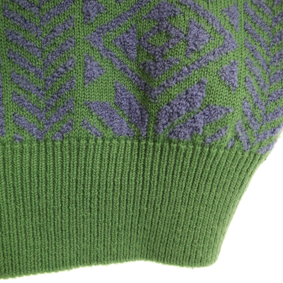 Christian Dior MONSIEUR クリスチャンディオール ムッシュ 90s オールド 総柄 長袖 セーター L 黄緑 ニット メンズ