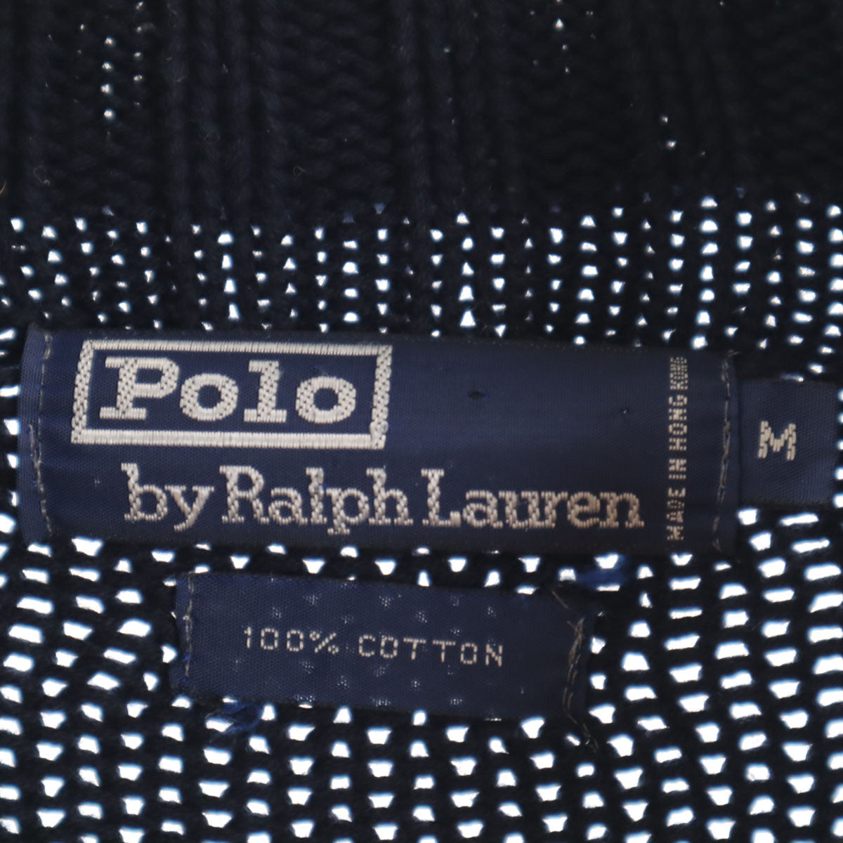 Polo by Ralph Lauren ポロバイラルフローレン 90s 香港製 オールド ボーダー柄 長袖 タートルネック ニット M ネイビー セーター メンズ