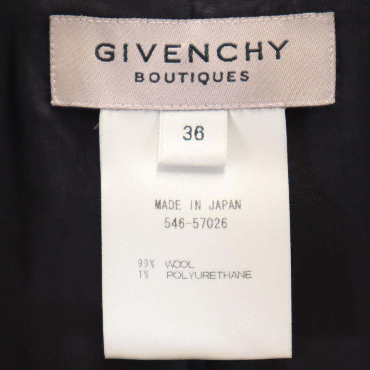Givenchy ジバンシー 日本製 ウールジャケット 36 ブラック レディース