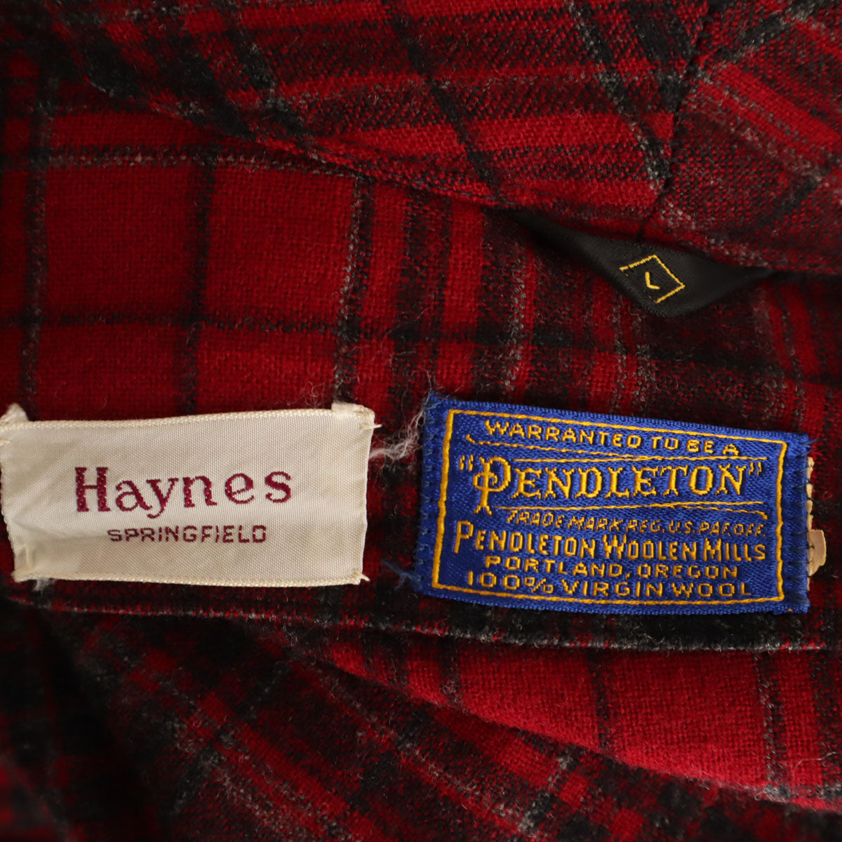PENDLETON ペンドルトン 40s 50s HAYNES ヴィンテージ チェック柄 フランネル ガウンコート L レッド メンズ