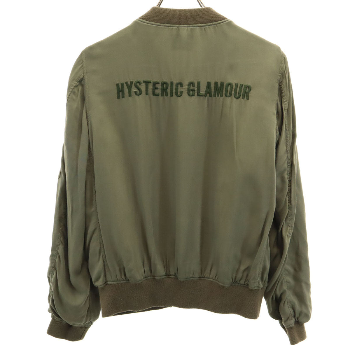 HYSTERIC GLAMOUR ヒステリックグラマー 日本製 レーヨンブレンド MA-1 フライトジャケット free カーキ レディース
