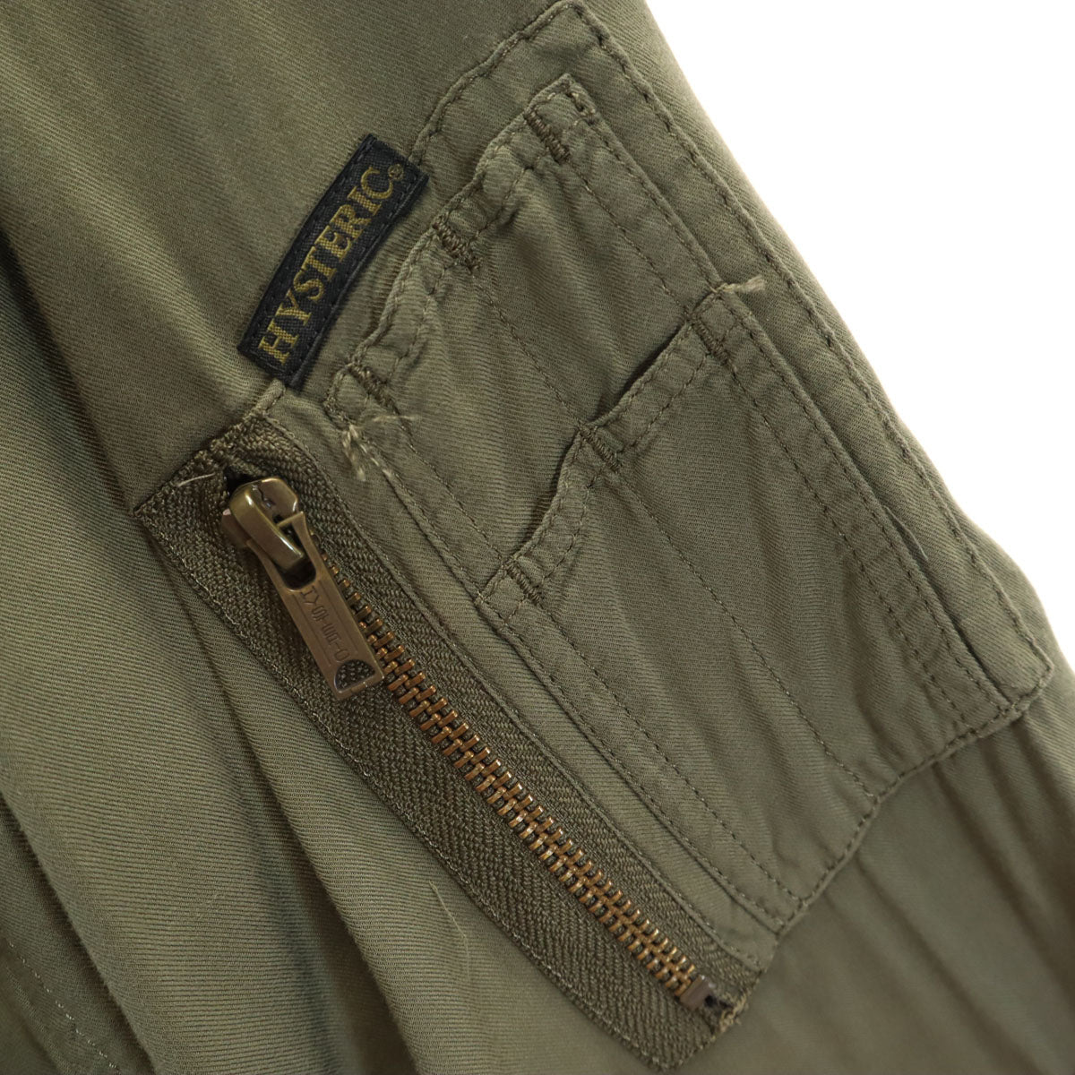 HYSTERIC GLAMOUR ヒステリックグラマー 日本製 レーヨンブレンド MA-1 フライトジャケット free カーキ レディース