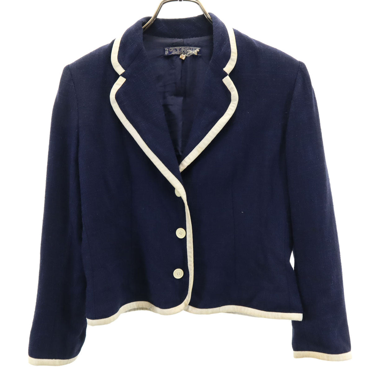 Givenchy ジバンシー 80s 90s オールド 日本製 テーラードジャケット 8 ブルー レディース