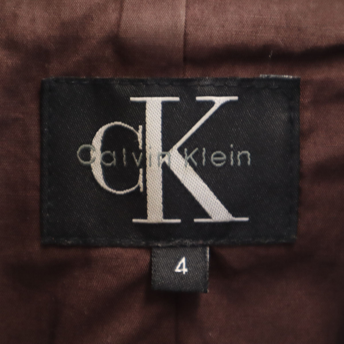 Calvin klein カルバンクライン 牛革 レザージャケット 4 ブラウン トレンチ レディース