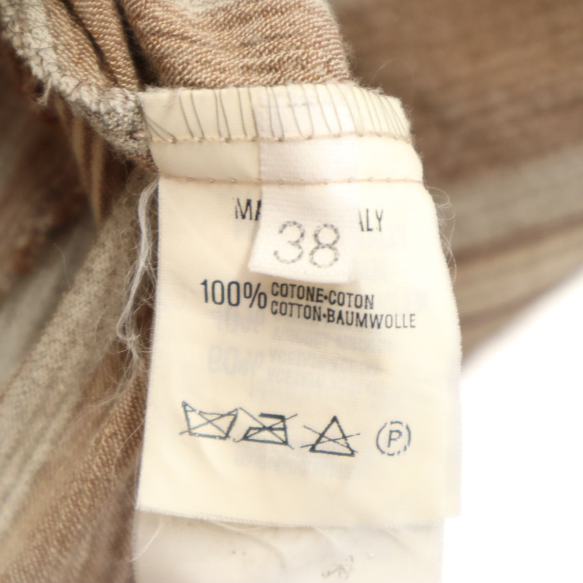 Emporio Armani エンポリオアルマーニ 90s イタリア製 オールド ストライプ柄 コットンジャケット 38 ベージュ レディース