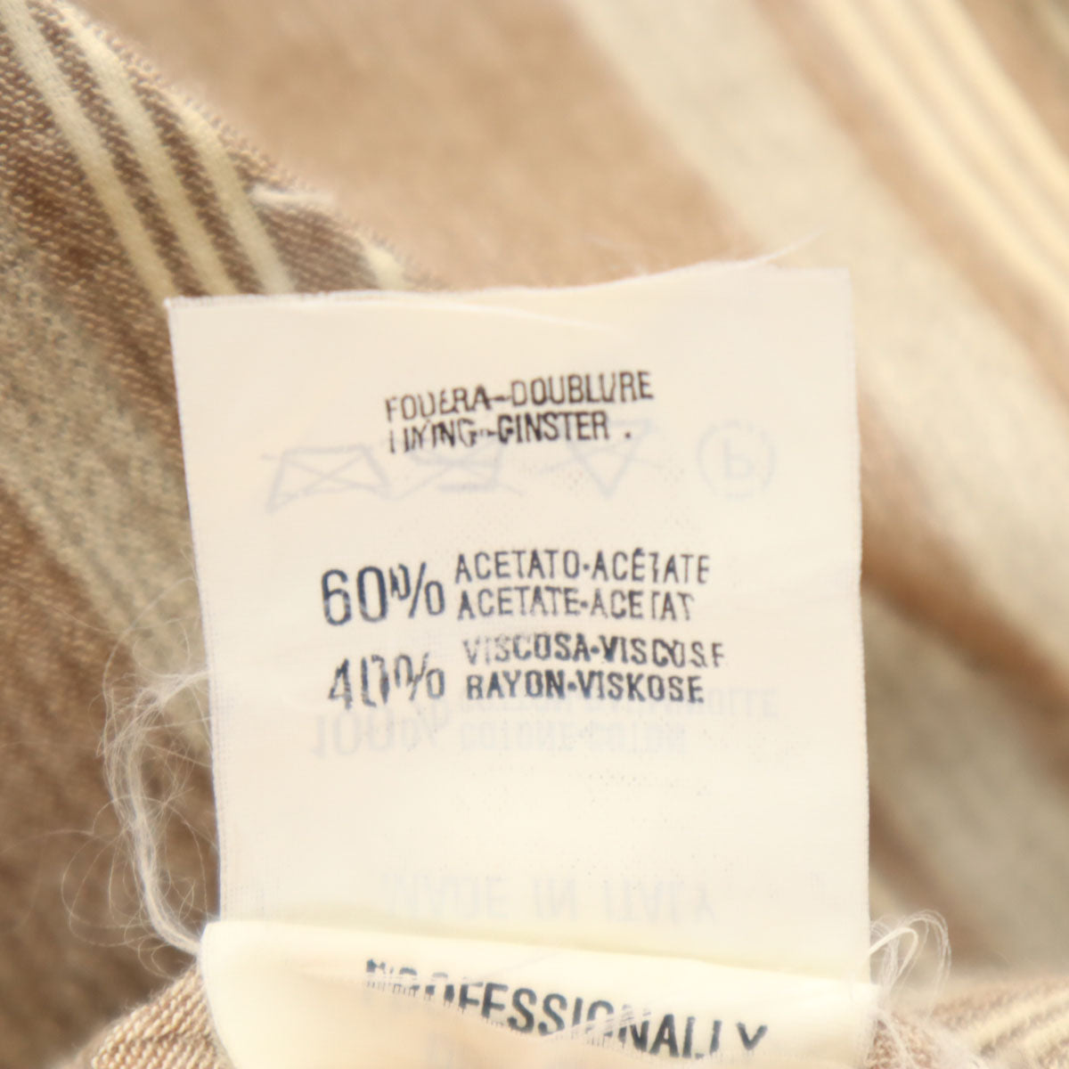 Emporio Armani エンポリオアルマーニ 90s イタリア製 オールド ストライプ柄 コットンジャケット 38 ベージュ レディース