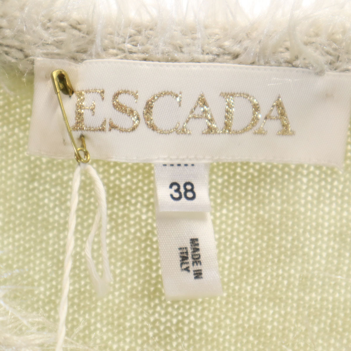 ESCADA エスカーダ 未使用 イタリア製 シルクブレンド ノースリーブ セーター 38 グリーン ニット タグ付き レディース