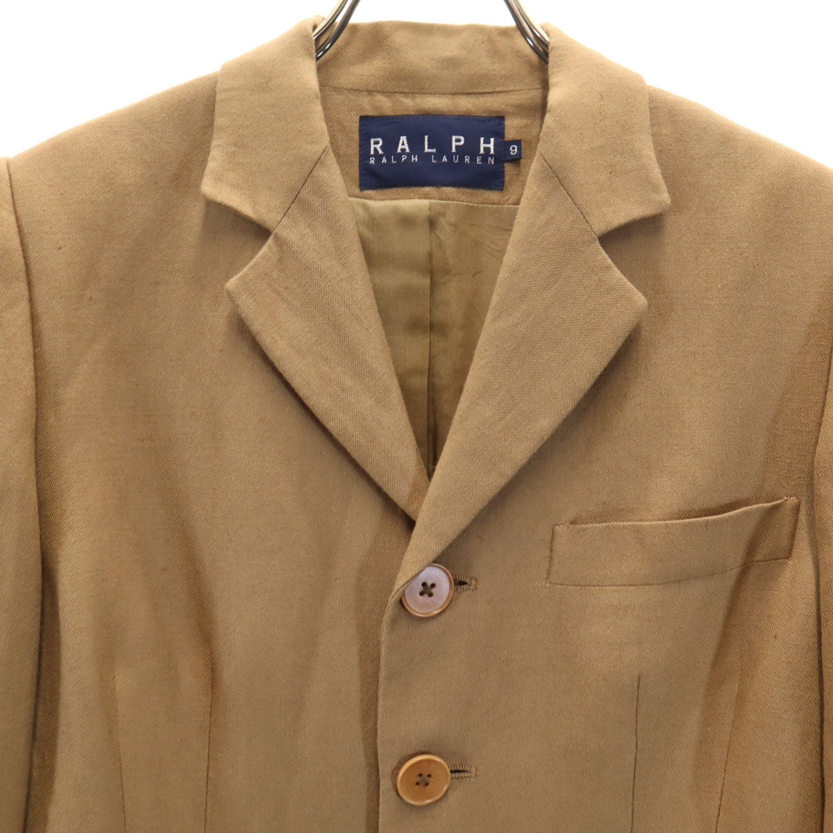 RALPH RALPH LAUREN ラルフラルフローレン 日本製 リネンブレンド スカートスーツ 上下 セットアップ 9/7 ベージュ レディース