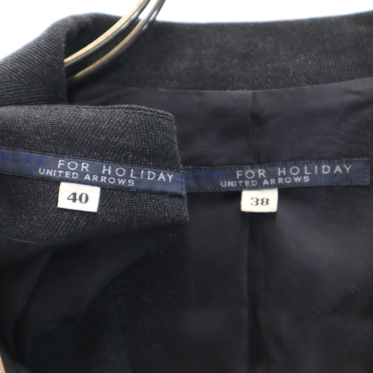 UNITED ARROWS ユナイテッドアローズ 日本製 スカートスーツ 上下 セットアップ 38/40 グレー レディース