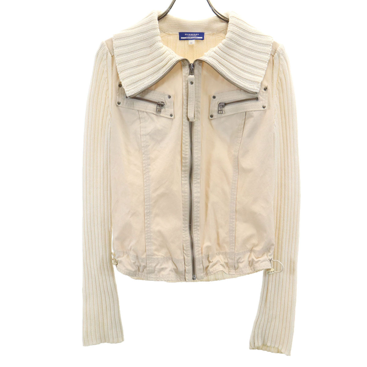 BURBERRY LONDON BLUE LABEL バーバリー ロンドン ブルーレーベル ニットジャケット 38 生成り 三陽商会 レディース
