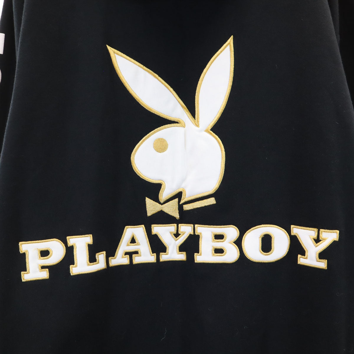 PLAYBOY プレイボーイ 長袖 スウェット ジップパーカー LL ブラック 裏起毛 メンズ