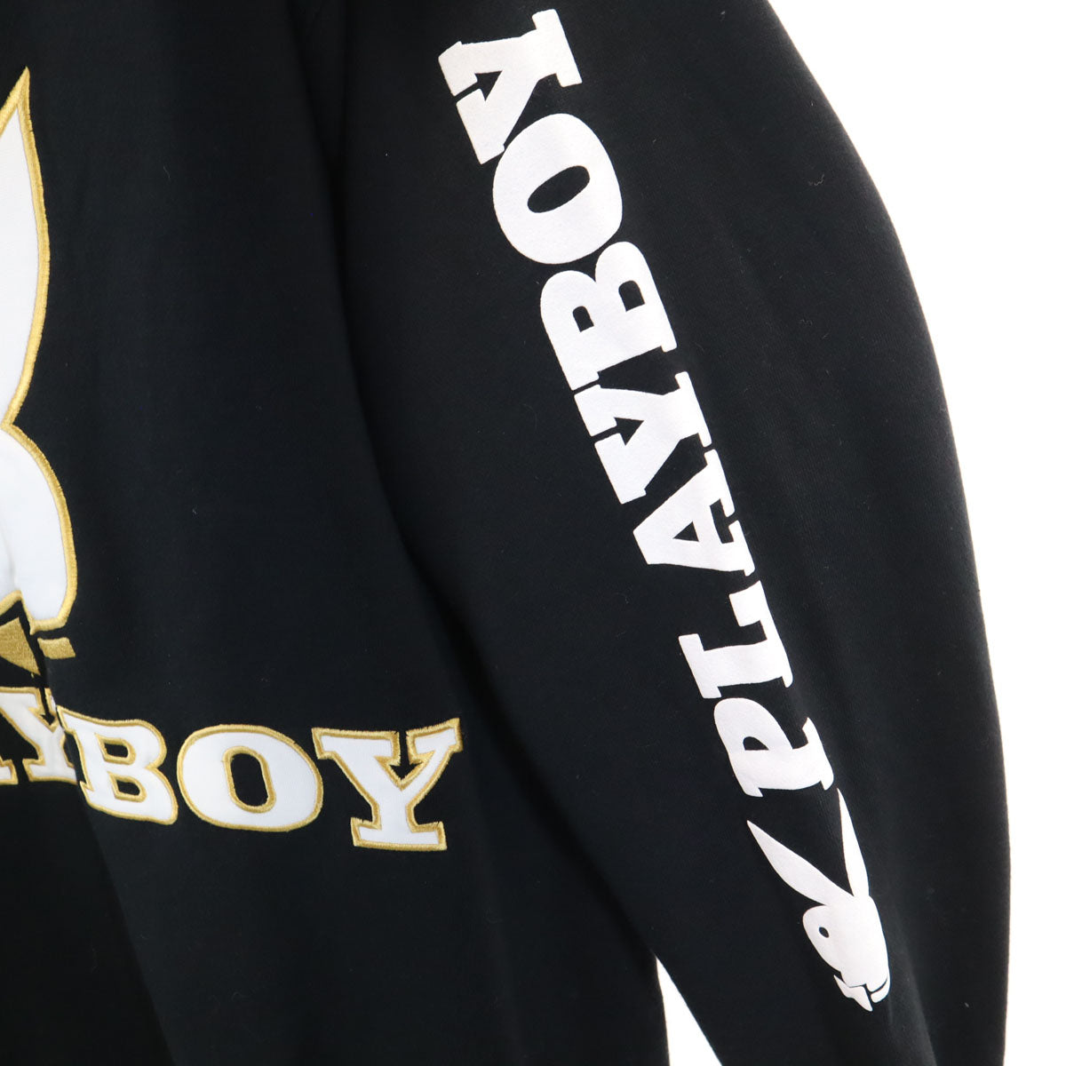 PLAYBOY プレイボーイ 長袖 スウェット ジップパーカー LL ブラック 裏起毛 メンズ