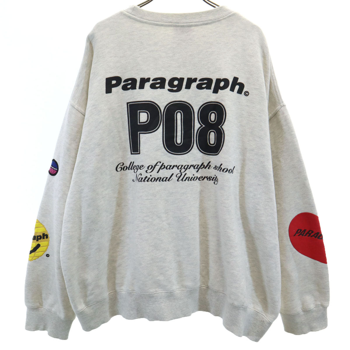 PARAGRAPH パラグラフ 長袖 スウェット トレーナー F グレー 裏起毛 メンズ