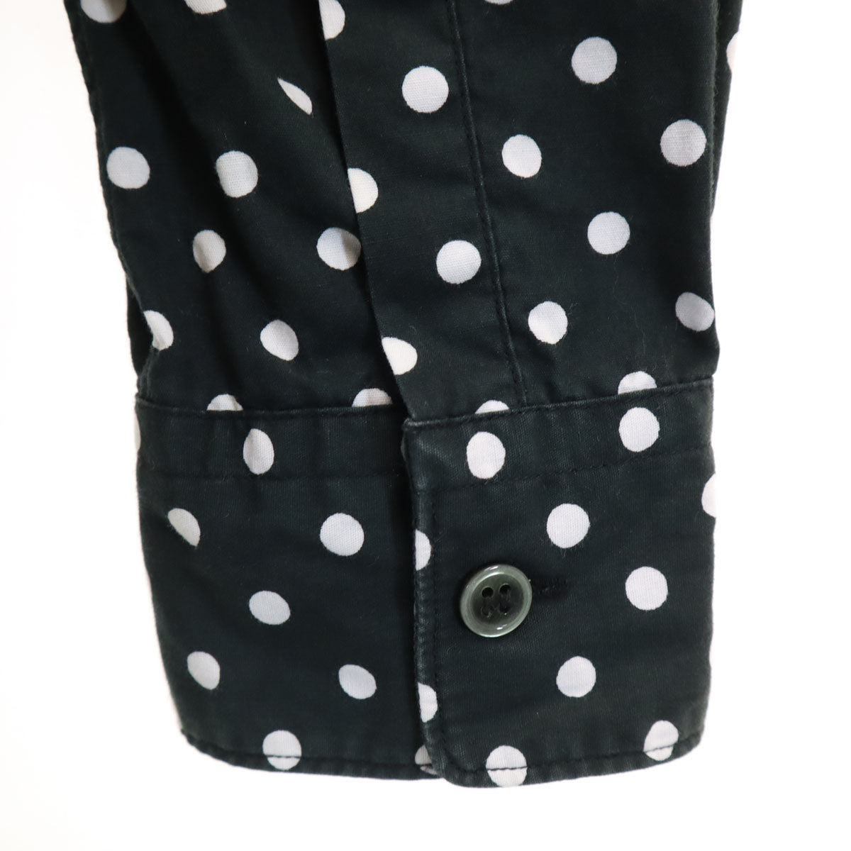 BLACK COMME des GARCONS ブラックコムデギャルソン 2013年 日本製 ドット柄 長袖 フーデッド シャツ M ブラック 水玉 レディース