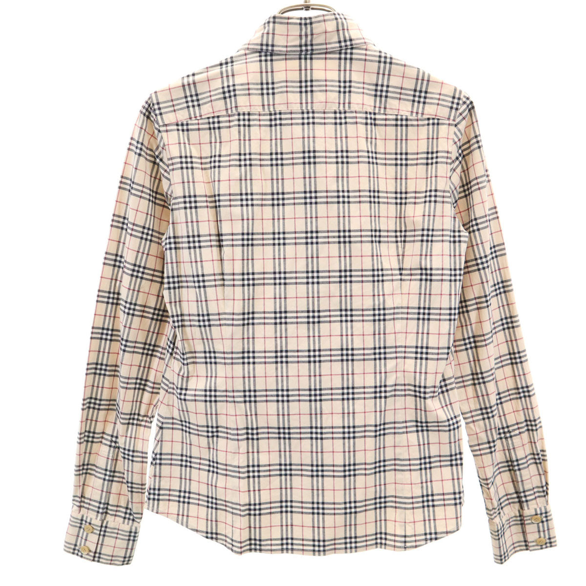 BURBERRY LONDON BLUE LABEL バーバリー ロンドン ブルーレーベル 日本製 ノバチェック 長袖 シャツ 38 ベージュ 三陽商会 レディース
