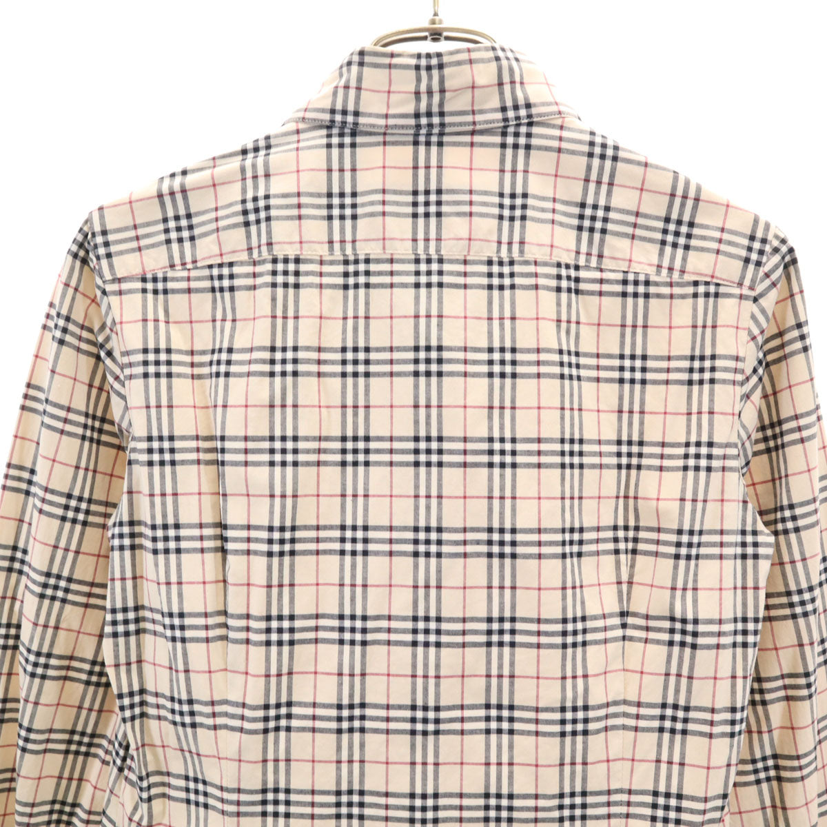 BURBERRY LONDON BLUE LABEL バーバリー ロンドン ブルーレーベル 日本製 ノバチェック 長袖 シャツ 38 ベージュ 三陽商会 レディース